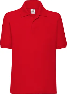 Productafbeelding van Fruit of the Loom - Kinderpolo met korte mouwen, model BC389 (maat 164 (14-15 jaar)), kleur rood