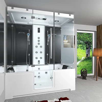 Produktbild von Kombination Badewanne Dusche K88-SW-TH-A-EA Duschtempel 100x180 cm OHNE Zusatzoption