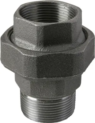 Produktbild von Temperguss Verschraubung Nr. 341 schwarz, I/A, mit Kegeldichtung, 1/2