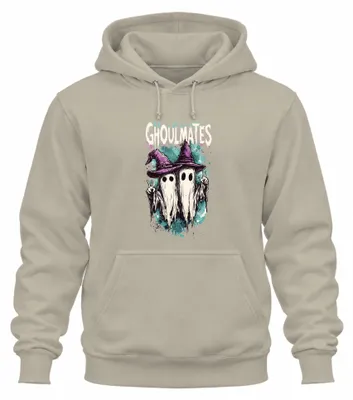Productafbeelding van Ghoulmates Halloween: Spoken, geesten, paar, heksenenhoed, vintage, uni, hoodie, sweater, natuur, maat S