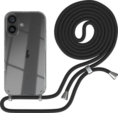 Produktbild von EAZY CASE Handykette mit Hülle für Apple iPhone 16 Backcover Handykette, zum Umhängen in Schwarz