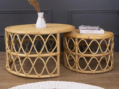 Produktbild von Couchtisch - Rattan - Naturfarben - RONITA