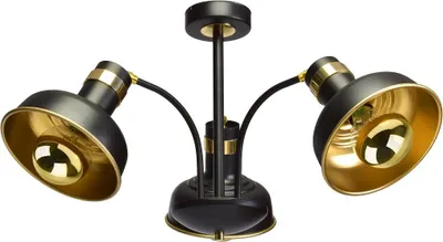 Produktbild von Deckenleuchte MARGO SCHWARZ/GOLD 3xE27 – Metalllampe von Milagro