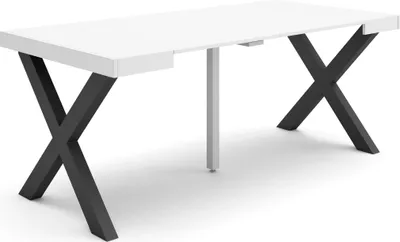 Produktbild von Ausziehbarertisch, 180x90x73cm, Für 8 Gäste, Massivholz Beine, Weiß