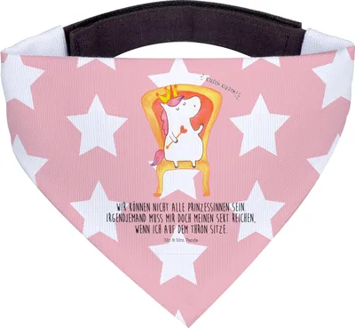 Produktbild von Mr. & Mrs. Panda Bandana Einhorn König - Rot Pastell - Geschenk, Krone, Hundeschal, Halstuch Für Hunde, Hund, Präsident, Dreieckstuch, Unicorn, Bundeskanzler, Hals Tuch