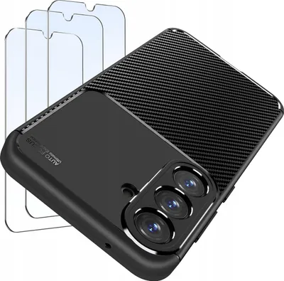 Obrázok produktu pre Puzdro SET pre Samsung A15 4G | A15 5G Pancierové karbónové puzdro + 3 kusy skla