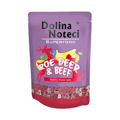 Zdjęcie produktu dla Dolina Noteci Superfood Mokra karma dla psa o smaku sarny i wołowiny 10x 300g
