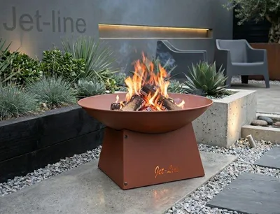 Produktbild von Feuerstelle Pueblo 57x33cm Garten Rostoptik Terrasse Ofen Grill Feuerschale Feuerkorb