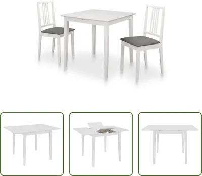 Produktbild von The Living Store 3-tlg. Essgruppe MDF Weiß