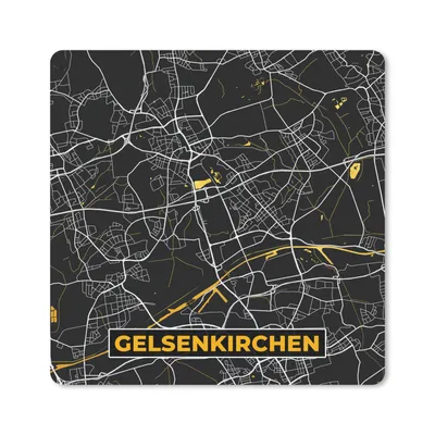 Produktbild von MuchoWow® Mauspad Mousepad Gelsenkirchen - Karte - Deutschland - Gold - Stadtplan 30x30 cm - Mousepads - Maus Mat - Pad - Mausunterlage - Gaming