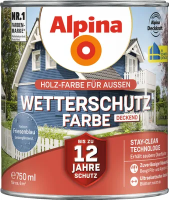 Produktbild von Alpina Wetterschutzfarbe 0,75 L friesenblau