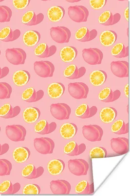 Produktbild von MuchoWow® Poster Sommer - Zitrone - Rosa 80x120 cm - Papierdruck