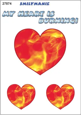 Produktbild von Aufkleber Herz My heart is burning! 3er-Set 150 x 105 mm