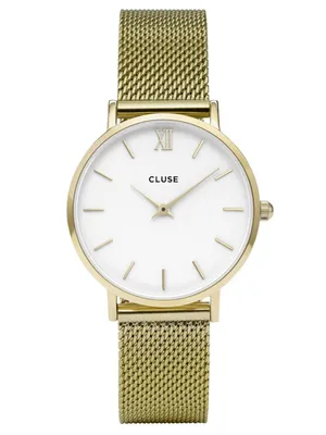 Produktbild von Cluse CL30010 Minuit Mesh Gold/White Damen-Armbanduhr