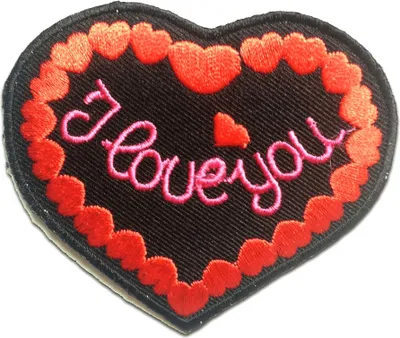 Obrázek produktu pro I Love You - nažehlovací nášivka, nažehlovací obrázek, nažehlovací aplikace, nášivky, k nažehlení, velikost: 7,5 x 6,8 cm