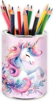 Produktbild von Stiftebecher Einhorn rosa - Stifteköcher Stiftehalter Schreibtischorganizer