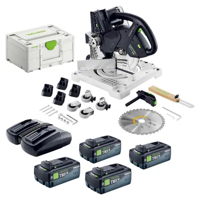 Immagine prodotto di Festool SYMC 70 EB-Basic Sega circolare a batteria 36 V (2 x 18 V) 216 mm + 4 batterie da 8,0 Ah + doppio caricabatterie + Systainer