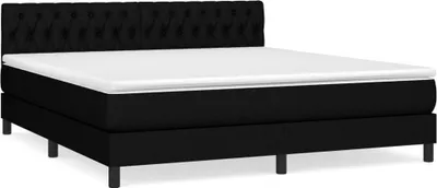 Produktbild von vidaXL Boxspringbett mit Matratze Schwarz 180x200 cm Stoff