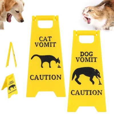 Warnschild für Katzen und Hunde, 2 Stück, 12 cm, lustig