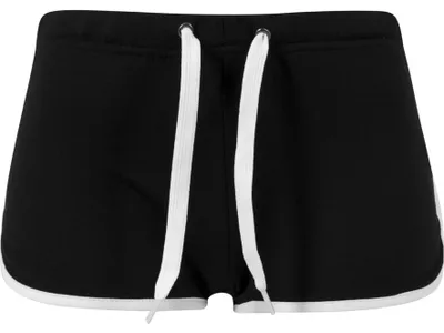 Produktbild von Damen French Terry Hot Pants Schwarz-Weiß für Aktiven Lebensstil