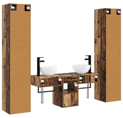 Obrázok produktu pre vidaXL Súprava kúpeľňových nábytkov, 5 kusov, recyklované drevo, 33 x 34,5 x 160 cm