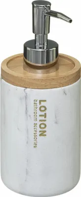 Immagine prodotto di 5five Simply Smart Seifenspender Lea, Dosierspender, Polyresin, Kunststoff, Marmor-Optik, Weiß, 270 ml, 160939