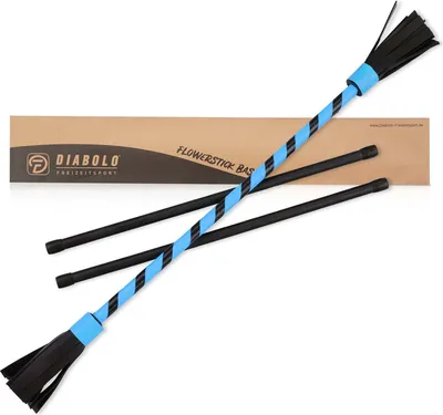 Produktbild von Diabolo Leisure Sport Flowerstick – Flowerstick Basic UV Blau mit Fiberglas Handstöcken | Robuster Flowerstick für Anfänger und Fortgeschrittene