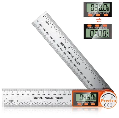 Produktbild von Digitaler Winkelmesser - 400 mm Winkelmesser - Winkelmesser aus Edelstahl - LCD-Display