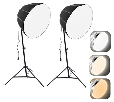 Image de Kit de 2 ensembles d'éclairage photo avec ampoule à économie d'énergie de 85 W et télécommande pour portraits en direct (prise UE)