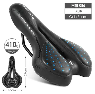 Produktbild von Fahrradsattel - MTB-Sattel - Gel-Komfort - Schaumstoffpolsterung - Kunstleder - Für Mountainbikes - Herrenmodell - 086 Blau