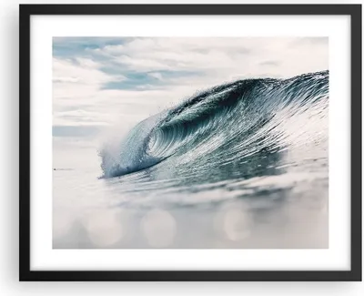 Produktbild von Gerahmtes Poster - Schwarzer Rahmen - Welle Meer Ozean - 50x40 cm - Wand Bild - Wanddeko - Wandbilder - Kunstposter - Wandposter - Bilderrahmen - Bilder - Kunstdruck - Wanddekoration - P2BAA50x40-4516