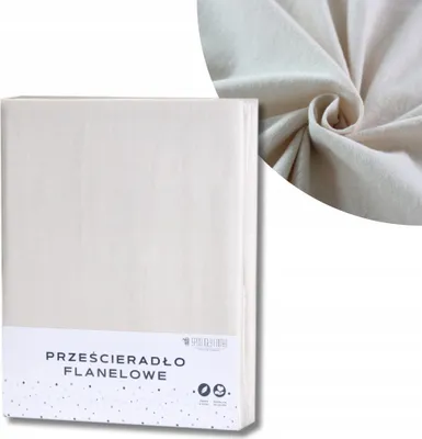 Zdjęcie produktu dla Prześcieradło Flanelowe Bawełniane Bez Gumki 140X200Cm Jasne, Beżowe