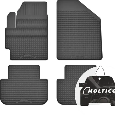 Produktbild von Gummimatten mit Rand Auto Fußmatten Gummi Automatten Passgenau 4-teilig Set - passend für Kia Carens II 2002-2006