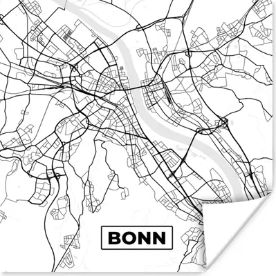 Produktbild von MuchoWow® Poster Karte - Bonn - Stadtplan 50x50 cm - Wohnzimmerdekoration