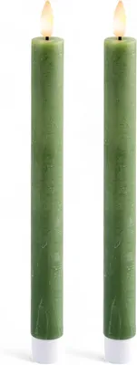 Productafbeelding van Led-kaars van echte was met realistische vlam en timer - Warm wit licht voor binnen (2 cm x 24 cm)