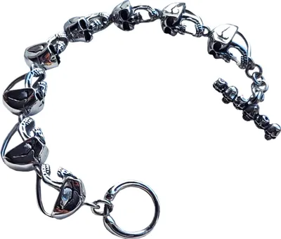 Produktbild von Edelstahl Armband aus 316L Totenkopf