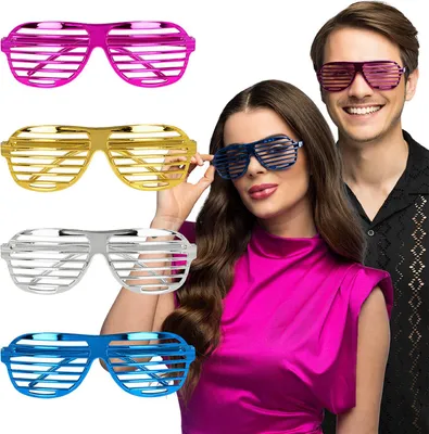 Produktbild von Boland 602497, Karnevalskostüm-Brille, Erwachsener, Uni, Polycarbonat (PC), Blau, Pink, Gold, Silber, 32 g