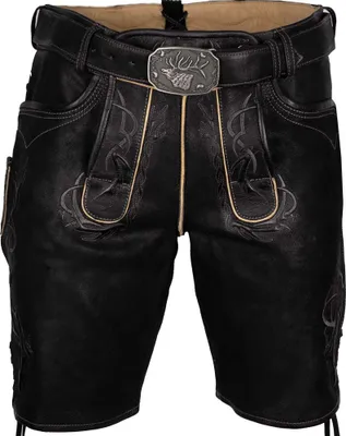 Produktbild von Lederhose Eldorado mit Gürtel schwarz 52