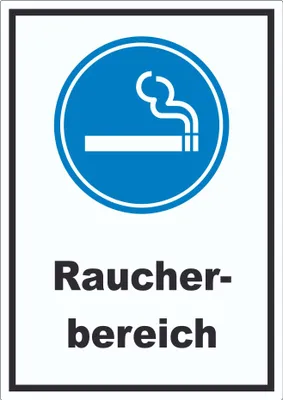 Produktbild von Raucherbereich Aufkleber A9 (37x52mm)