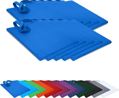 Produktbild von 10er PACK Baumwolltaschen 38x42cm Stofftaschen Tragetaschen Beutel Einkaufstaschen Stoffbeutel Taschen, in Farbe: Royalblau