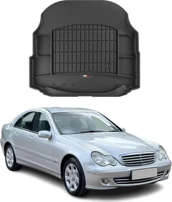 Image de Tapis De Coffre pour Mercedes Classe C W203 Sedan 2000-2006 TPE Noir 1 Pcs