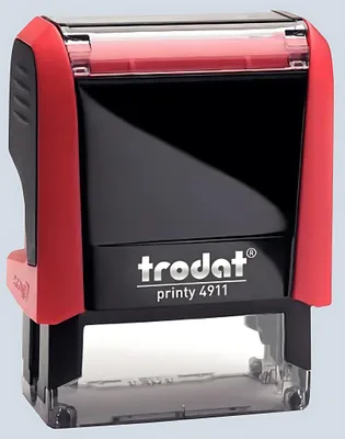 Produktbild von Trodat Printy 4911 mit Gutschein, Individuell gestaltbar, Schwarz, Selbstfärbestempel, Benutzerdefinierter Stempel, Kunststoff, 35 x 14 mm, Schwarz, Rot, Schwarz