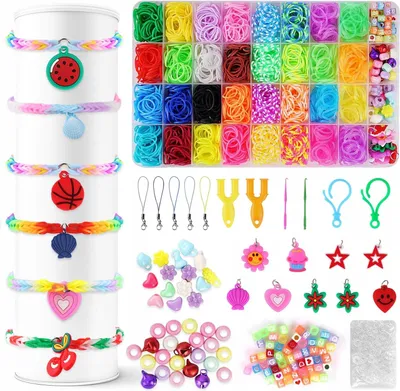 Zdjęcie produktu dla Loom Zestaw 2800+ Gumek Bransoletki DIY Dzieci Koraliki Pudełko