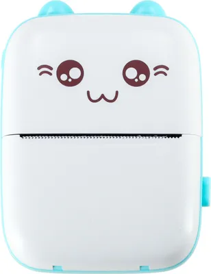 Obrázok produktu pre Mini termotlačiareň štítkov + USB kábel modrá mačka