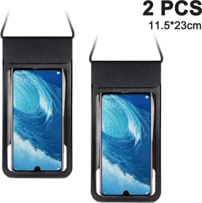Produktbild von 2er-Pack wasserdichte Handyhš¹lle, universelle wasserdichte Handytasche, Trockentasche fš¹r iPhone (Schwarz)