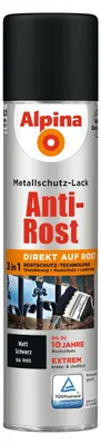 Produktbild von Alpina Sprühmetallschutz-Lack Anti Rost 400 ml schwarz matt
