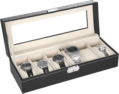 Productafbeelding van Famanu horlogebox met kussen - zwart