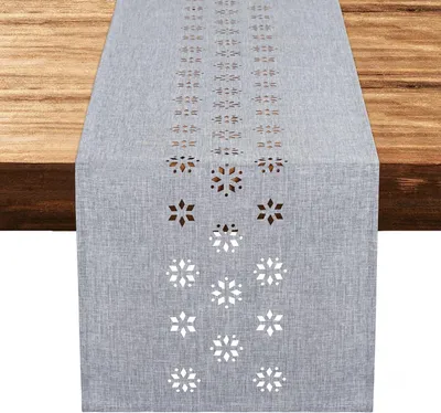 Produktbild von Moderner Tischläufer 30x180 cm in Grau, abwaschbar in Leinenoptik für Esszimmer und Feierlichkeiten