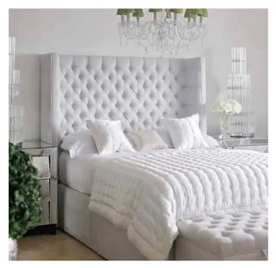 Produktbild von Chesterfield Design Bett Schlafzimmer Textil Leder Samt Polster Hotel Betten
