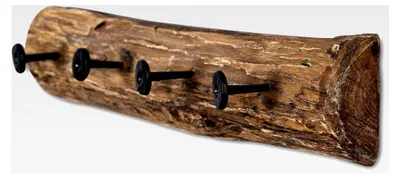 Produktbild von Garderobe aus Teakholz mit 4 Haken aus Recyclingholz